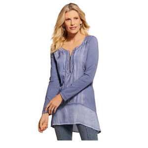 Soft Surroundings sz med. petite light purple crushed velvet tunic lightweight